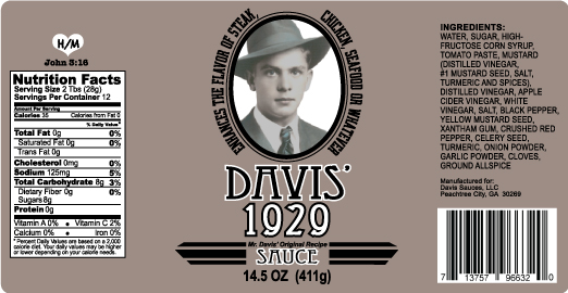 davis 1929 label